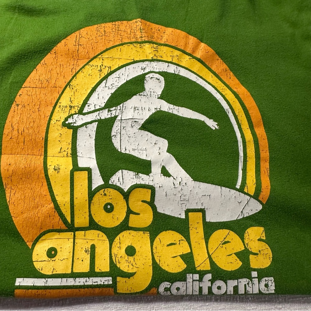 Green Youth Surf Tee with Los Angeles Print L(14-16) - Picture 10 of 10